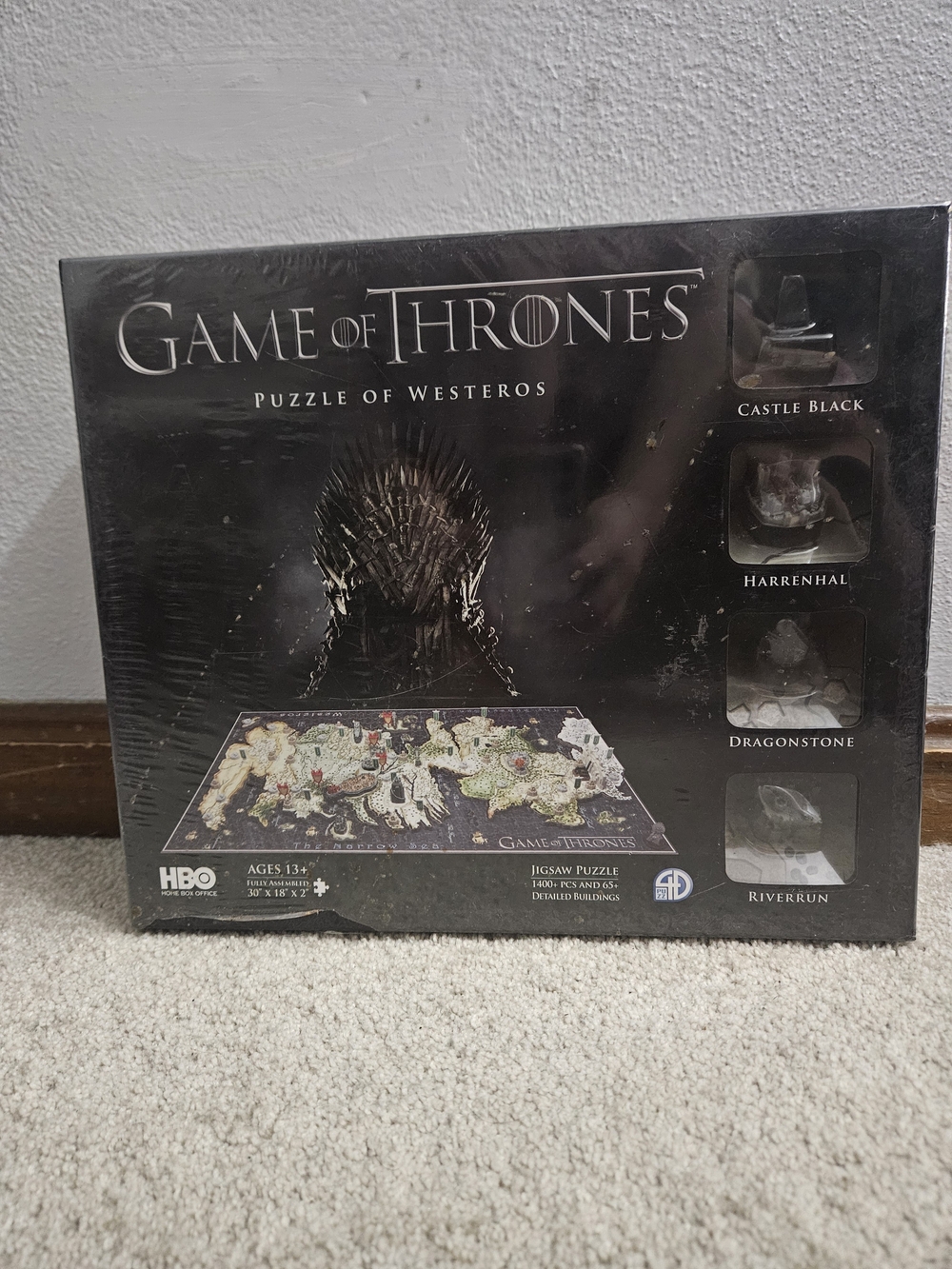 Game Of Thrones HBO 4D Puzzle of Westeros Jigsaw - Black Brand New- Never Opened